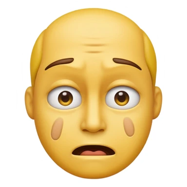 A straight face emoji with a slight look of disgust, a horizontal hand where the neck would be. All yellow sticker