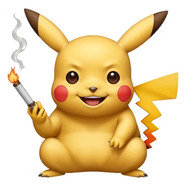 Pikachu smoking weed join laughin sticker