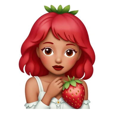 frutillita abrazando una frutilla sticker