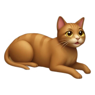 a brown cat bathing on the beach sticker