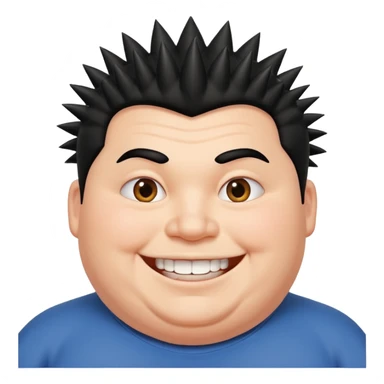 fat spiky haired happy man sticker