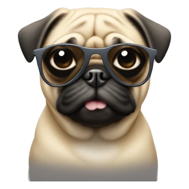 Pug wearing sunglasses  sticker