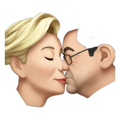 Marine lepen kissing jean luc melenchon sticker