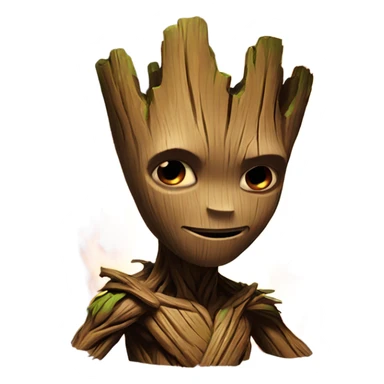 Groot on fire sticker