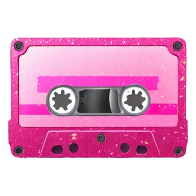 Pink ombre cassette tape with glitter  sticker