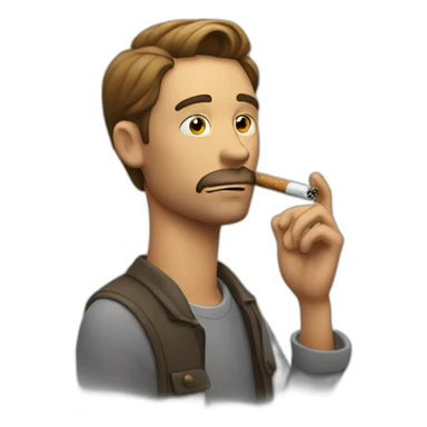 a-man-smoking-with-rolling sticker