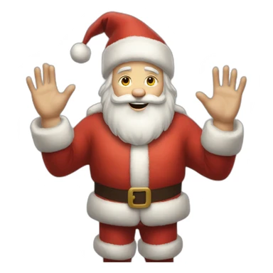 Full height Actively gesturing with hands pale skin Santa Claus sticker