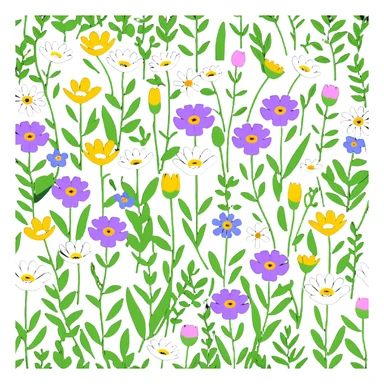 wildflowers field daisies and poppies sticker