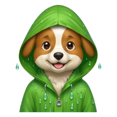 dog in green rain coat over head



 sticker