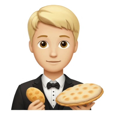 The blond groom emoji combined with tthe pita emoji sticker