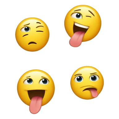 Make Emoji yellow circle with tongue sticking out with excitement and eye showing pure admiration  sticker
