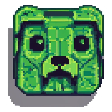 blocky minimal square pixel art Minecraft creeper face, very simple shapes sticker