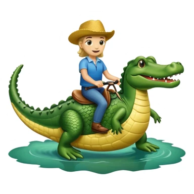 Calvy Barra riding a alligator  sticker