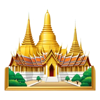 Grand Palace Bangkok Landmark Emoji – Featuring golden spires, Thai architecture, and the Emerald Buddha Temple. sticker