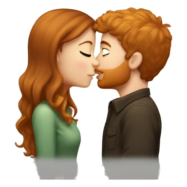 Brown hair girl kissing ginger guy sticker