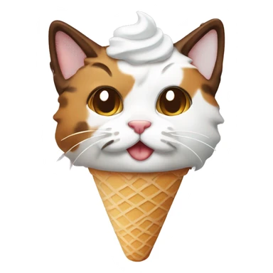 Icecream with calico cat sticker