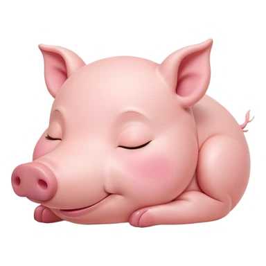Meme-Worthy Cute Sleeping Piglet Portrait Emoji, Head resting peacefully with a contented smile, showcasing a delightfully tiny build and a luxuriously soft rosy-pink hide, eyes shut in a serene, restful nap, Simplified yet hilariously adorable features, highly detailed, glowing with a soft, drowsy light, high shine, relaxed and utterly lovable, stylized with an air of playful laziness, bright and heartwarming, soft glowing outline, capturing the essence of a comically sleepy piglet, so meme-worthy it feels like it could instantly become the next viral sensation of adorable slumber! sticker