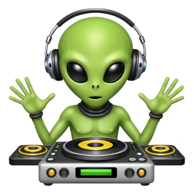 alien dj sticker