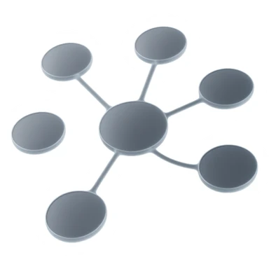 matte glass style mindmap with translucent nodes and soft lines sticker