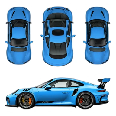 Porsche 992 gt3 rs bleu sticker