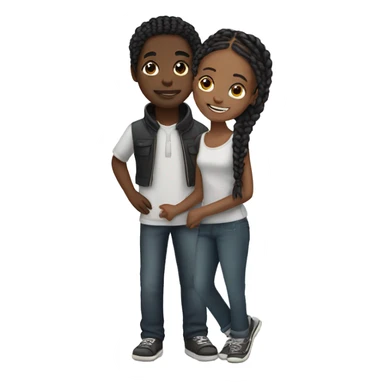 Black brother and sister with braids sticker