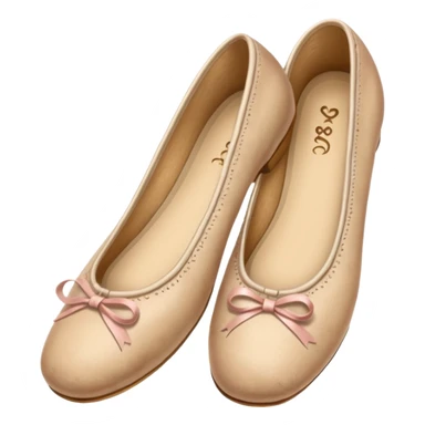 Beige realistic vintage ballerina shoes sticker