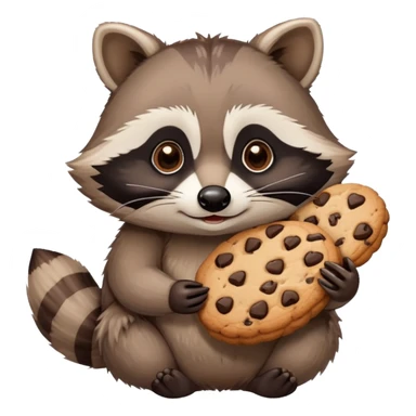 raccoon holding cookie sticker