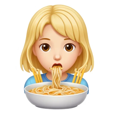 Girl slurping sticker