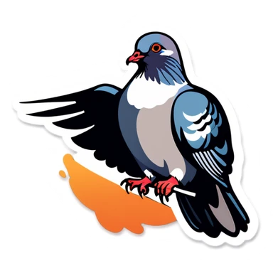 Pigeon with a pistol  sticker