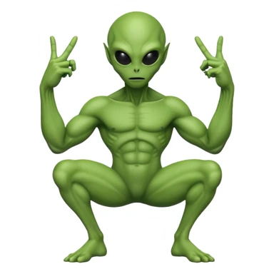 Alien with middle finger with big butt sticker