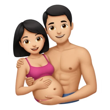 Man licking Woman Belly sticker
