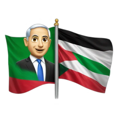 netanyahu with palestinian flag sticker