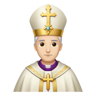 White high Mitre with a golden cross for a Bishop sticker