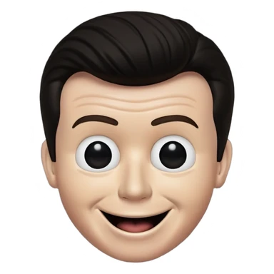 Rick Astley with a big smiling face, but he has no teeth, there’s 3 small BØB eyes in his mouth, he has no eyes except for 2 small BØB eyes in his eyes, the background is pitch black, and Rick Astley is almost pitch black sticker