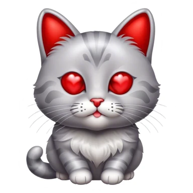 British cat holding a metallic red and heart-shaped balloon ( Valentine's Day theme ) sticker