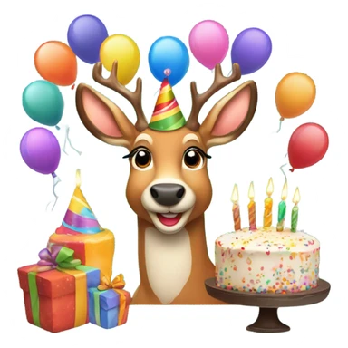 Buck deer happy birthday  sticker