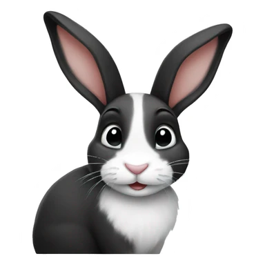Black and white bunny sticker