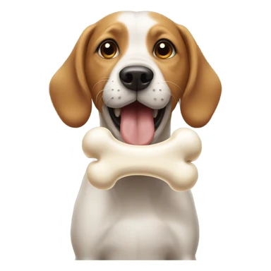Emoji with half a dog bone in it’s mouth sticker