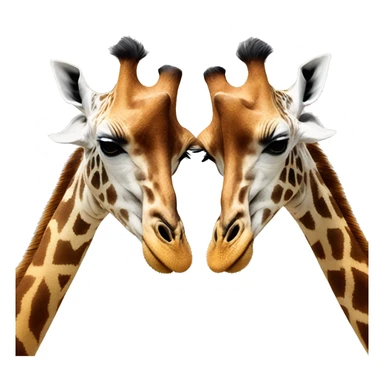 Two giraffes neck fighting sticker