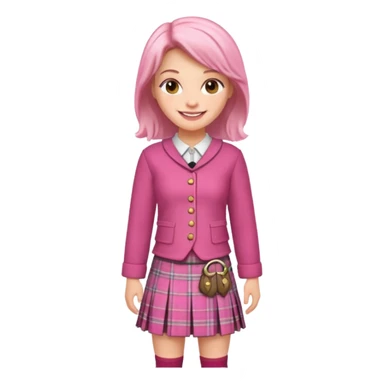 Female highland dancer wearing pink plaid kilt sticker