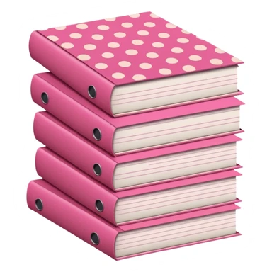 pink and brown polka dot files pile sticker