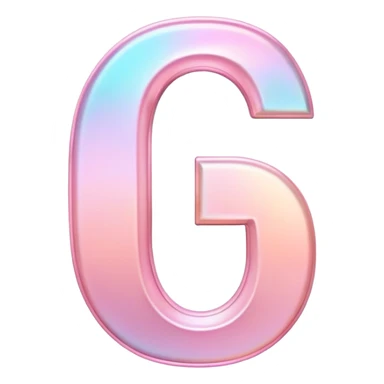 Iridescent pastel pink Font setting icon with letter G sticker