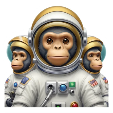 multiple apes in space suits floating smoking weed sticker