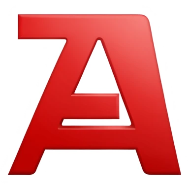 White text letter A in red square sticker
