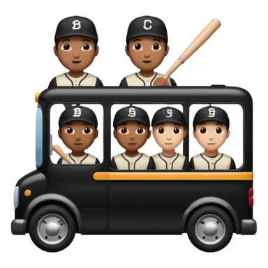 autobus de equipo llevando a egnte de basebal  y un chofer sticker