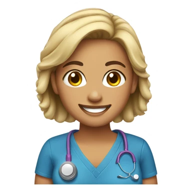 smiling girl with earrings in scrubs sticker