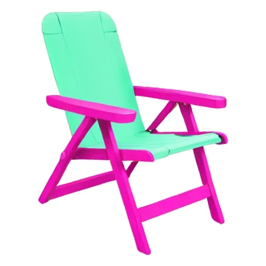 Realistic mint green and hot pink folding outdoor lawn chair. sticker