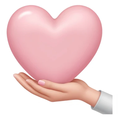 light pink heart laying in white hands sticker