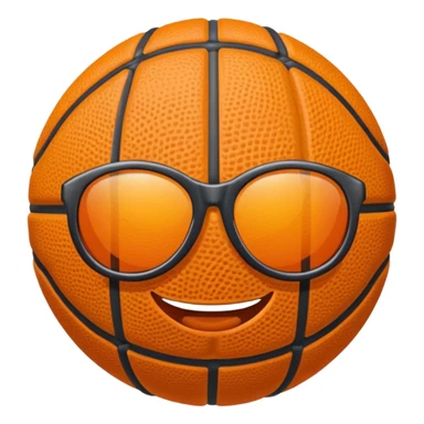 Ballon de basket avec lunettes de soleil  sticker