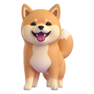 shiba inu standing, laughing sticker